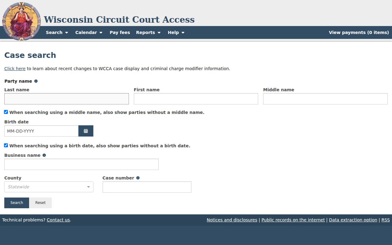 Jefferson County criminal docket case-detail interface