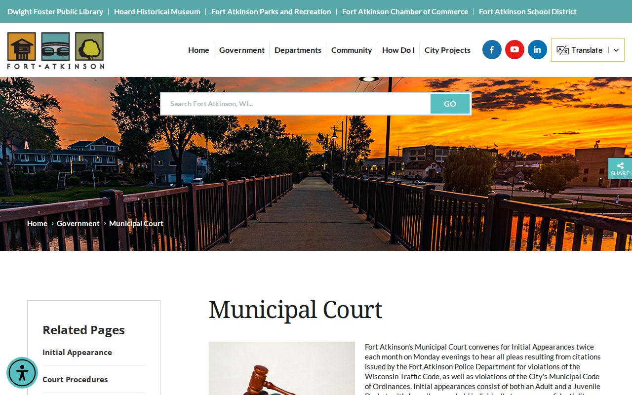 Fort Atkinson Municipal Court docket source