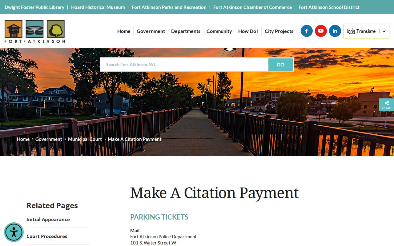 Fort Atkinson court docket payment routes