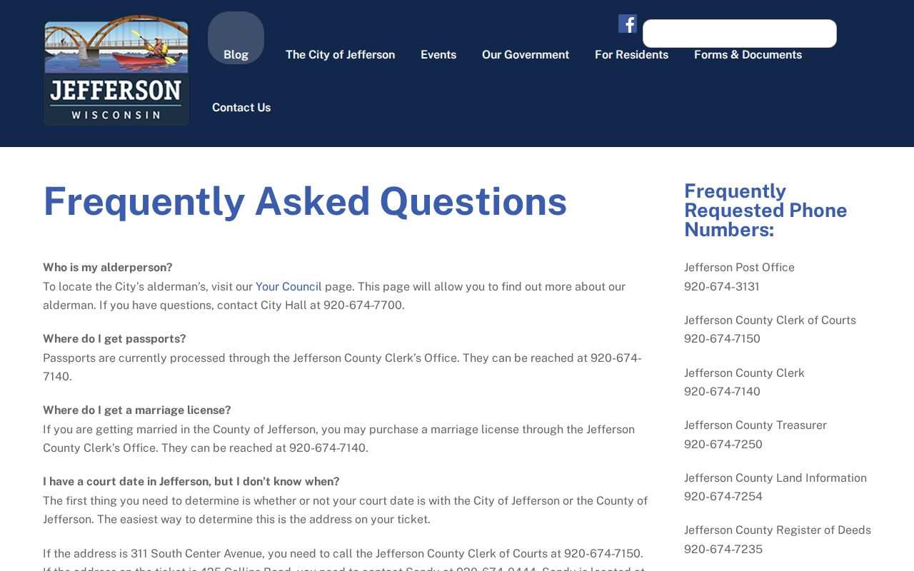 Jefferson court address source distinguishing 311 South Center Avenue from 425 Collins Road