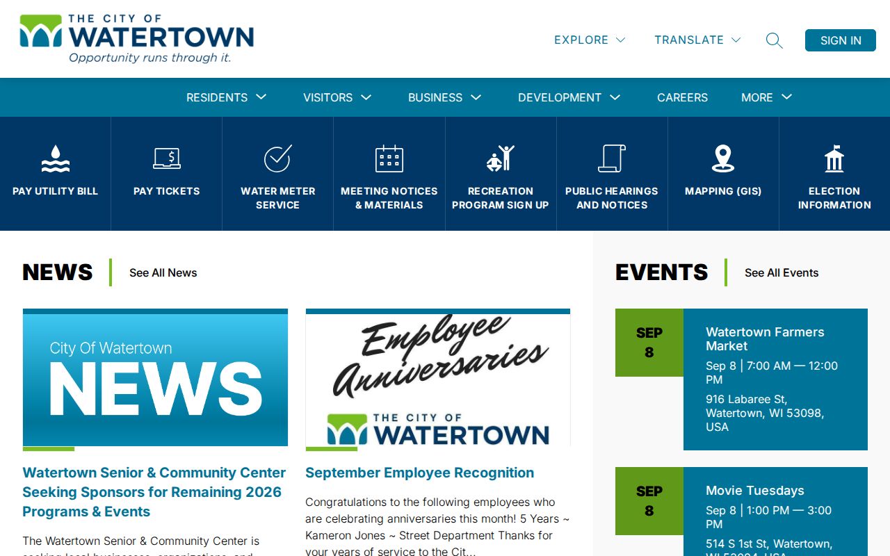 Watertown city government court docket source